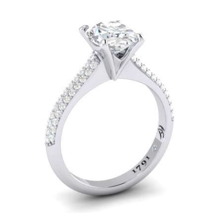 Bespoke custom designed engagement ring Oval Diamond Ring in Platinum 950 AU - Main View